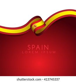 Spain Flag Ribbon : Vector Illustration