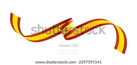 Spain flag ribbon vector illustration. Spain flag ribbon on abstract isolated on white color background