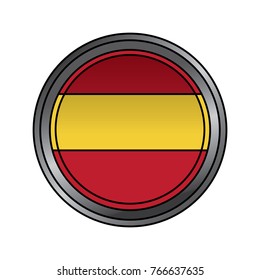 spain flag round national round button icon on white background