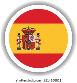 Spain Flag Round Shape Vector