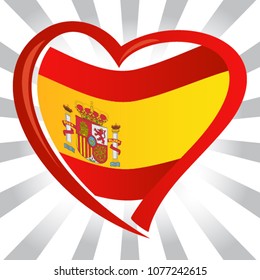 Spain flag in shape of heart