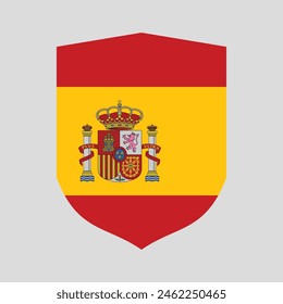 Spain Flag in Shield Shape Frame