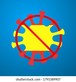 Spanien Flagge Signature caution virus.Coronavirus Gefahr und Risiko für die öffentliche Gesundheit und Grippe Ausbruch.Vektorgrafik.