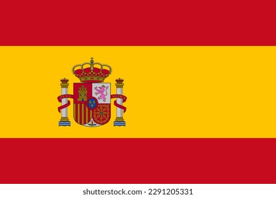 Spain flag simple illustration for independence day or election