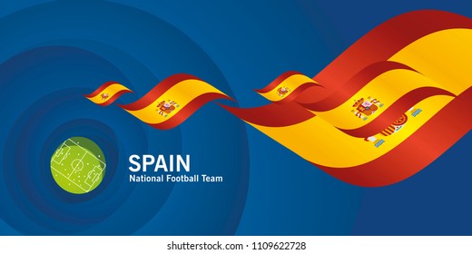 Spain flag soccer football team abstact stadium background