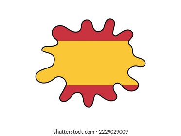 Bandera de España en forma de salpicadura.Símbolo vector de España.