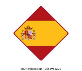 Spain flag square  shaped. vector