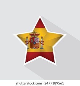 Spain Flag Star Shape Icon