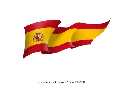 Spain flag state symbol isolated on background national banner. Greeting card National Independence Day of the Kingdom of Spain. 