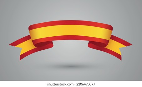 Spain flag symbol.Ribbon with flag of Spain.