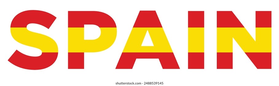 Tipografía de fuente de texto de bandera ESPAÑA.