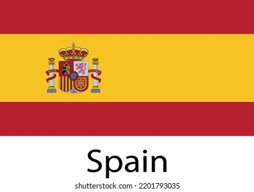 Spain Flag vector design with white background suitable for many uses