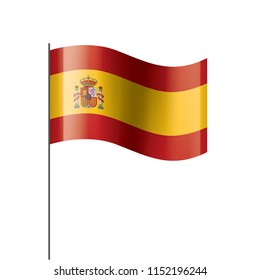 Bandera de España, Ilustración vectorial sobre un fondo blanco