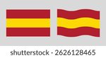 Spain flag vector illustration with standard size and proportion. National flag emblem with accurate size and colors. 
Spain National Flag