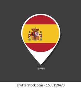 Spain flag Vector marker with flags.