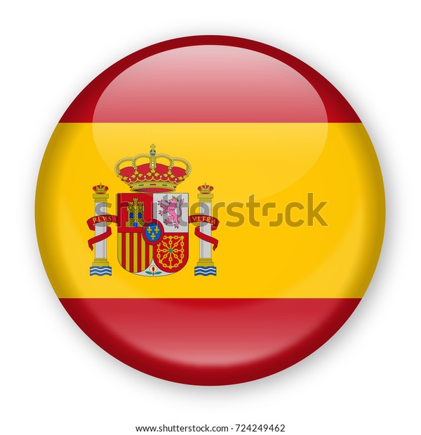 Icone Arrondi Vectorielle Drapeau D Espagne Image Vectorielle De Stock Libre De Droits