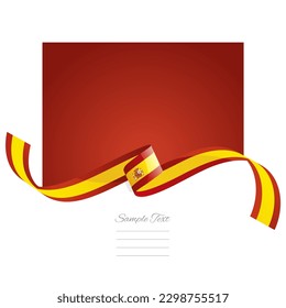 Vector de bandera de España. Banderas y cintas del mundo. Bandera de España sobre fondo de color abstracto