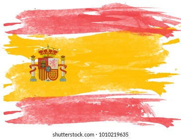Spain flag watercolor