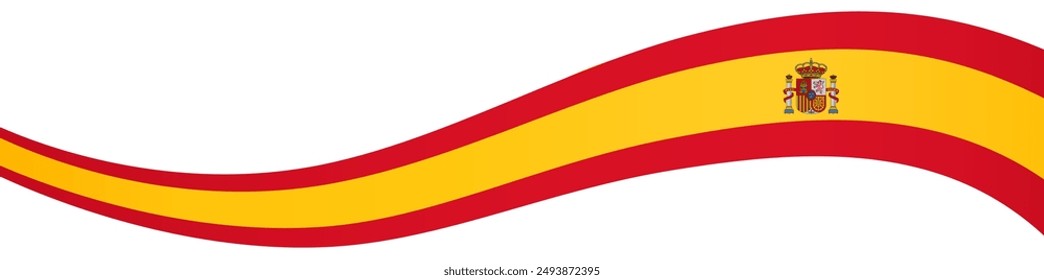 Spain flag wave isolated on png or transparent background vector illustration.
