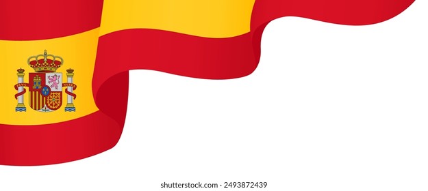 Spain flag wave isolated on png or transparent background vector illustration.