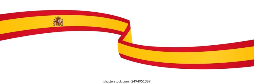 Spain flag wave isolated on png or transparent background vector illustration.