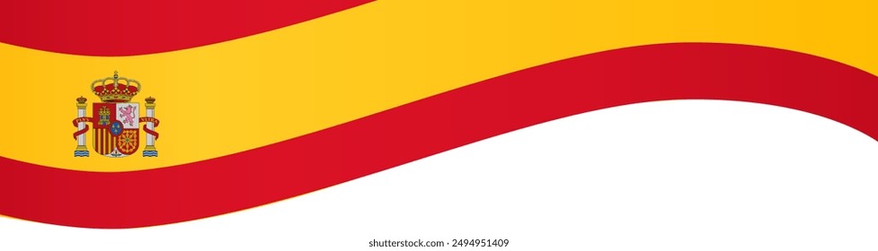 Spanien Flaggenwelle isoliert auf PNG oder transparenter Hintergrund-Vektorillustration.