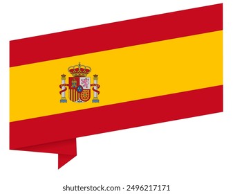 Spain flag wave isolated on png or transparent background vector illustration.