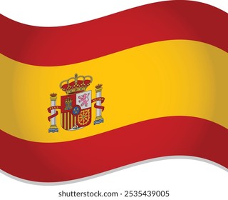 Spain Flag Waving in Air Vector