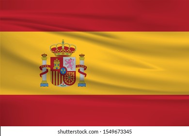 spain flag with waving effect