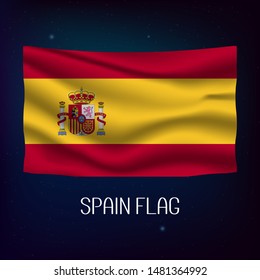 Spain flag waving with the wind, 3D illustration - Vector