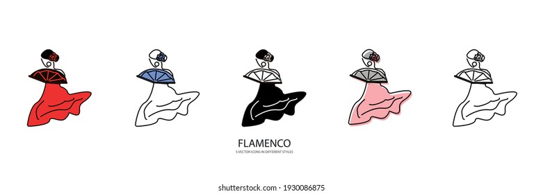 spain flamenco vector type icon