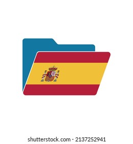 Spain. Folder icon with Spain flag. Vector folders icons with flags. Isolated on white background