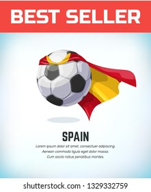 Spain football or soccer ball. Football national team. Vector illustration.