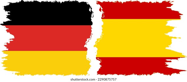 España y Alemania conexión de banderas gruesas, vector
