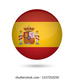 Spain glossy round button. Vector Illustration EPS10.