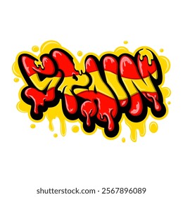  spain in graffiti art style