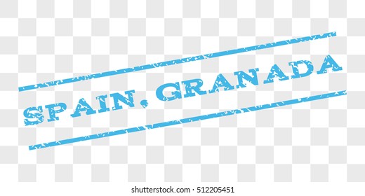 Spain, Granada watermark stamp. Text tag between parallel lines with grunge design style. Rubber seal stamp with scratched texture.