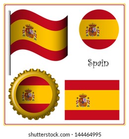 spain graphic set against white background, vector art illustration; image contains transparency
