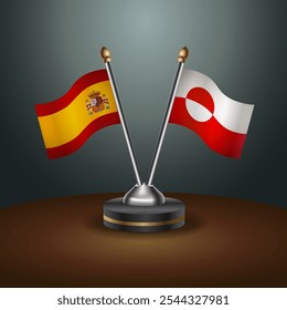 A tabela da Espanha e da Groenlândia sinaliza a relação com o plano de fundo do gradiente. Ilustração de vetor