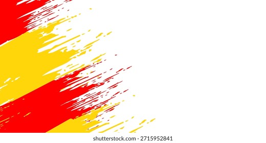Spain grunge flag background. Spain flag made in textured brush stroke, patriotic concept for National Day of Spain, October 12. Vector Illustration