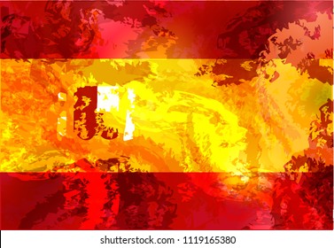 Spain grunge flag isolated vector in official colors and Proportion