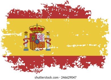 Spain grunge flag. Vector illustration. Grunge effect can be cleaned easily.