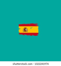 Spain grunge flag.flat design