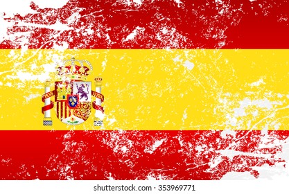 Spain Grunge Texture Flag. Grunge effect can be cleaned easily.