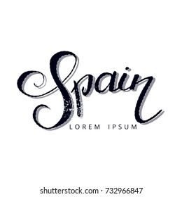 Spain hand lettering logo vector illustration for your design