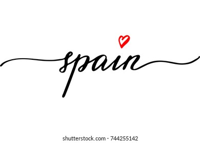 Spain handwritten text vector