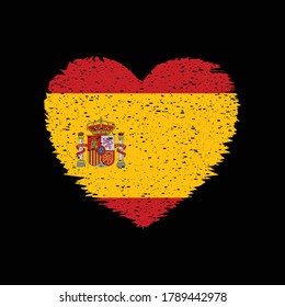 Spain Heart Shape Flag Grunge Distress Vintage Style