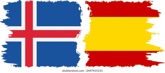 España e Islandia grunge banderas conexión, Vector