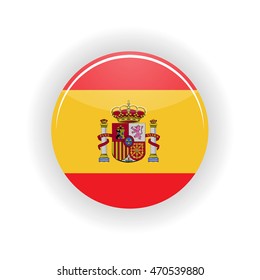 Spain icon circle isolated on white background. Madrid icon vector illustration