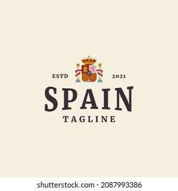 símbolo de españa marca de bandera de día independencia plantilla de logotipo de símbolo vector diseño de ilustración